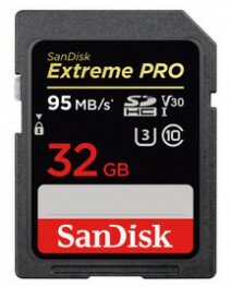 SanDisk 32 GB SDHC ExtremePro 95MB/s V30 U3 UHS-I