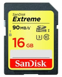 SanDisk 16 GB SDHC Extr. 90MB/s UHS-I U3